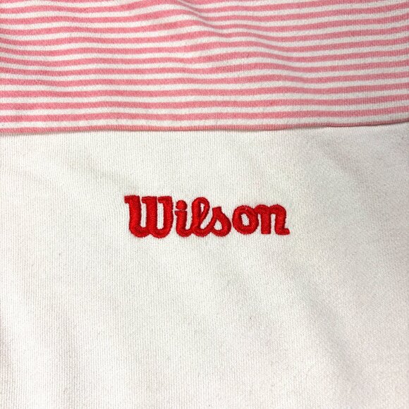 Vintage Wilson Womens Crewneck Sweatshirt Red White Striped Small Tennis - Picture 2 of 6